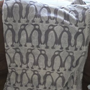 Vera Bradley Gray Penguin Throw Blanket